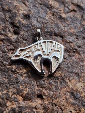 Sterling Silver fetish bear Pendant